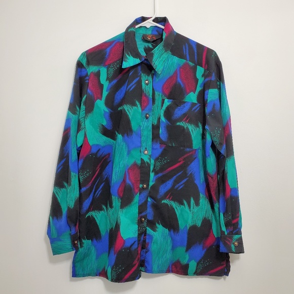 Vintage Miami-Style Colourful Blouse Unisex - Picture 1 of 6